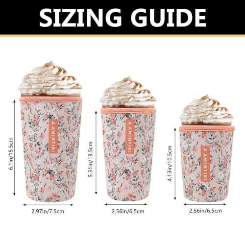Image of 3 Pack Reusable Sleeve for Iced Coffee Cup, Coffee Neoprene Sleeve for Iced&Hot Drinks, Coffee Sleeve Compatible with Starbucks, Dunkin Coffee Cup. (Late Autumn)
