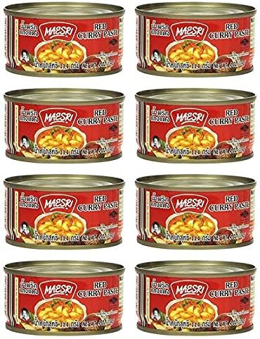 Maesri Thai Red Curry Paste - 4 oz (Pack of 8) - 4 SET