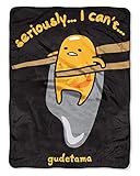 The Northwest Company Gudetama Seriously... I Can't Fleece Super Plush Throw Blanket 46' x 60' (117cm x 152cm)