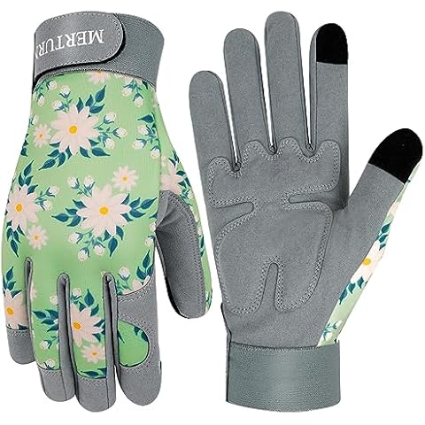 MERTURN Gardening Gloves for Women Tough Leather Thorn Proof Gardening Gloves Work Gloves for women Working Weeding Digging Planting Cover