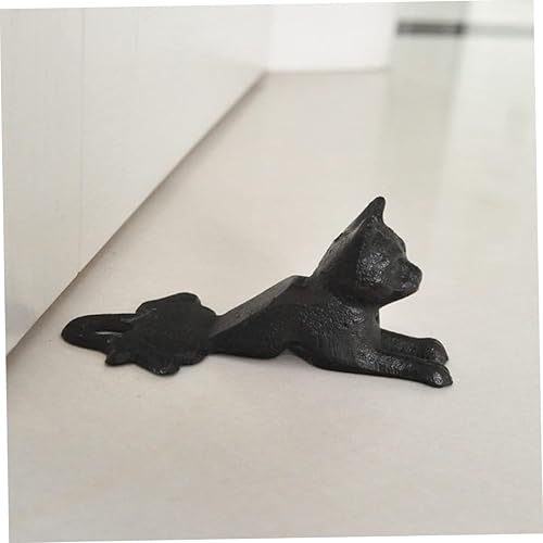 Miniatura 5 de Ciieeo Tope de puerta de gato de hierro fundido, tope de puerta de metal resistente, decoración de escritorio, tapón de puerta de hierro fundido,