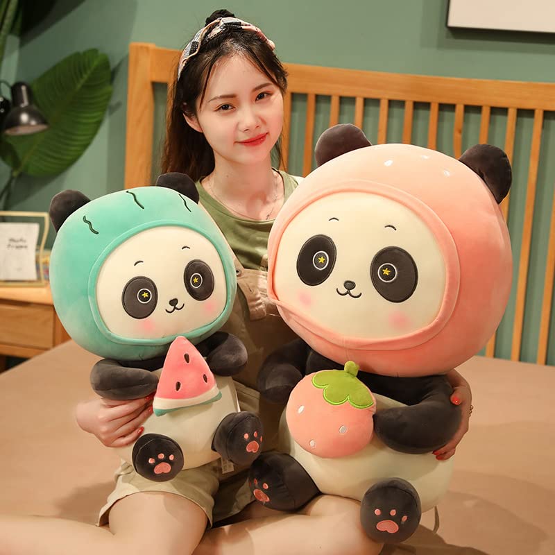 Kawaii Panda Peluche Giocattolo Carino Frutta Panda Cuscino Peluche Animale Bambola Bambini Giocattoli Per Dormire Per I Bambini Compleanno Regalo Di Natale 45 cm Verde