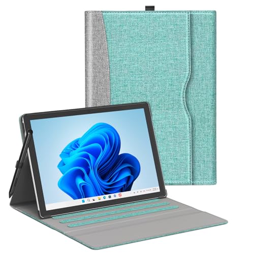 SSSGRGB Case fit 12.3 in Microsoft Surface Pro 7/7+/ 6/5/ 4 Multiple Angle Viewing Portfolio Business Cover with Stylus Holder & Pocket Compatible with Type Cover Keyboard Green