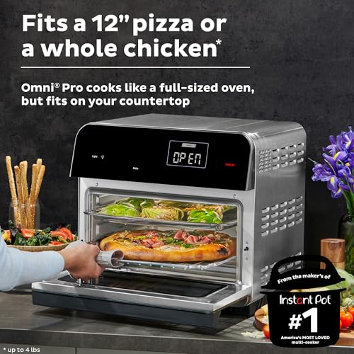 Instant Pot Omni Pro 19QT/18L Toaster Oven Air Fryer, 14-in-1, Crisp, Broil, Bake, Roast, Rotisserie, Toast, Slow Cook, Proof, Split Cook, Temp Probe, Convection, from the Makers of Instant Pot, Black