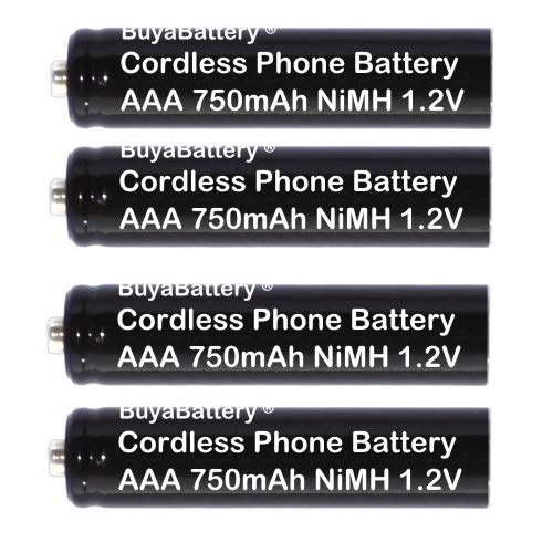 4 x Rechargeable AAA Cordless Telephone Batteries 750mAh 1.2V NiMH BuyaBattery suitable for BT, Siemens Gigaset and Panasonic Phones