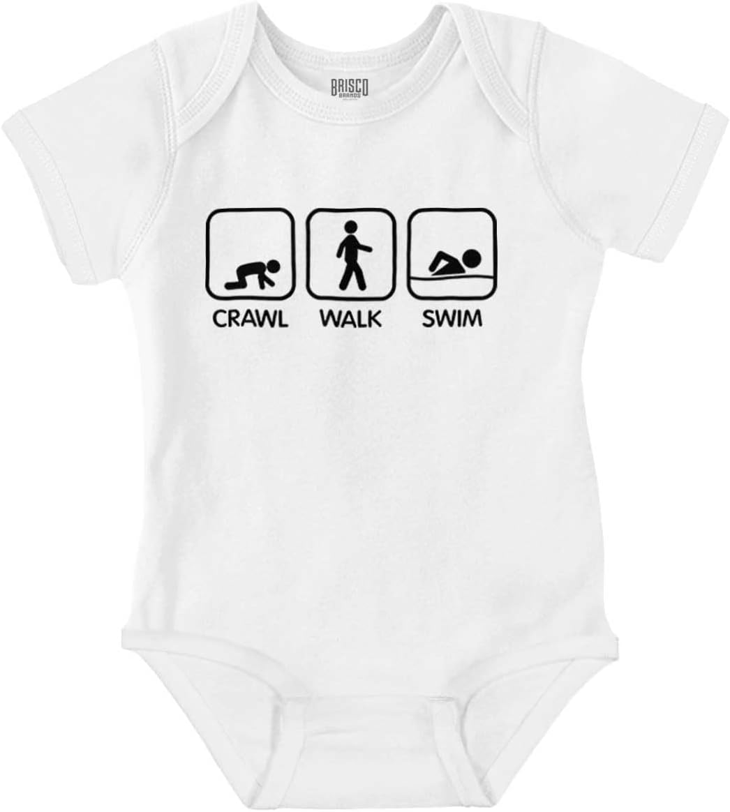Brisco Brands Crawl Walk Swim Athletic Baby Romper Boys or Girls