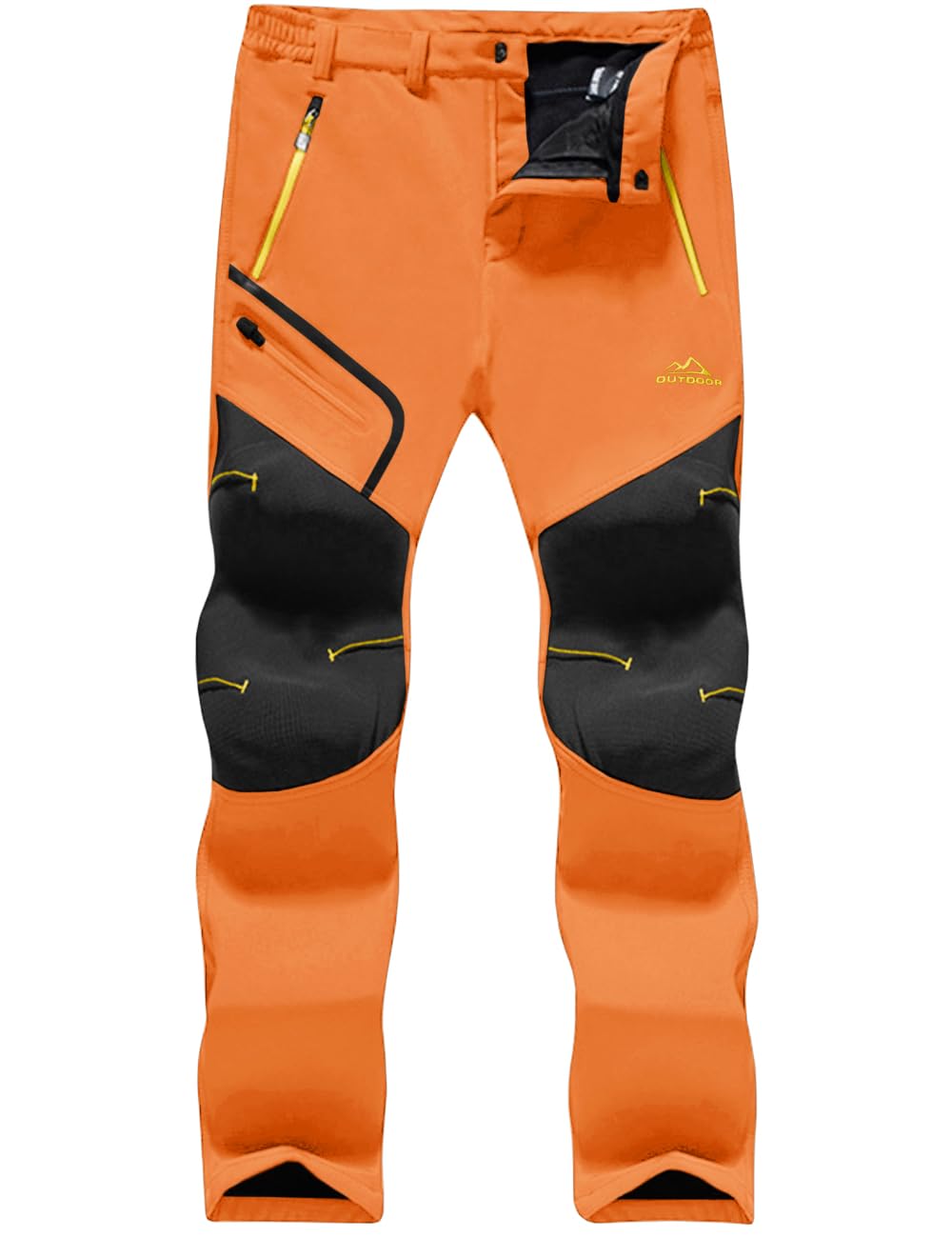 TACVASEN Men's Outdoor Winter Trousers Fleece Softshell Trousers Water-Resistant Hiking Trousers with Zip Pockets — view 12