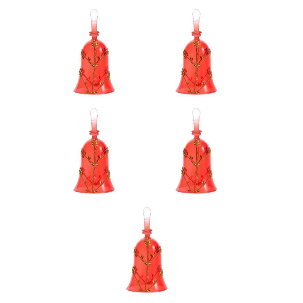 Toyvian 5 Piezas Campana de Servicio de Vidrio Rojo para Decoración