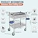 Avicenna Innovations *Improved & Upgraded* Medical Stainless Steel 2 Tier Rolling Cart with Wheels and Drawers | Dental Hospital Nursing Trolley | Easy-to-Disinfect Phlebotomy Mobile Workstation