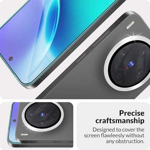 Image of FIRST MART Tempered Glass Camera Lens for Vivo X300 With Installation Kit | Militry-Grade Gorilla Screen Guard & Silver Metal Camera Rings Lens Protector | Edge to Edge Coverage | Silver