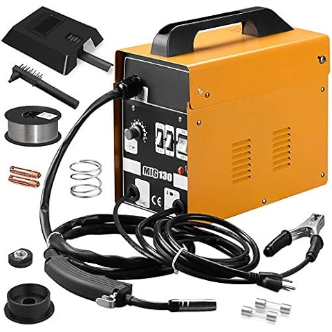 130 MIG Flux Core Wire Automatic Feed Welding Machine Strong for Home DIY Repairing (Yellow) Cover
