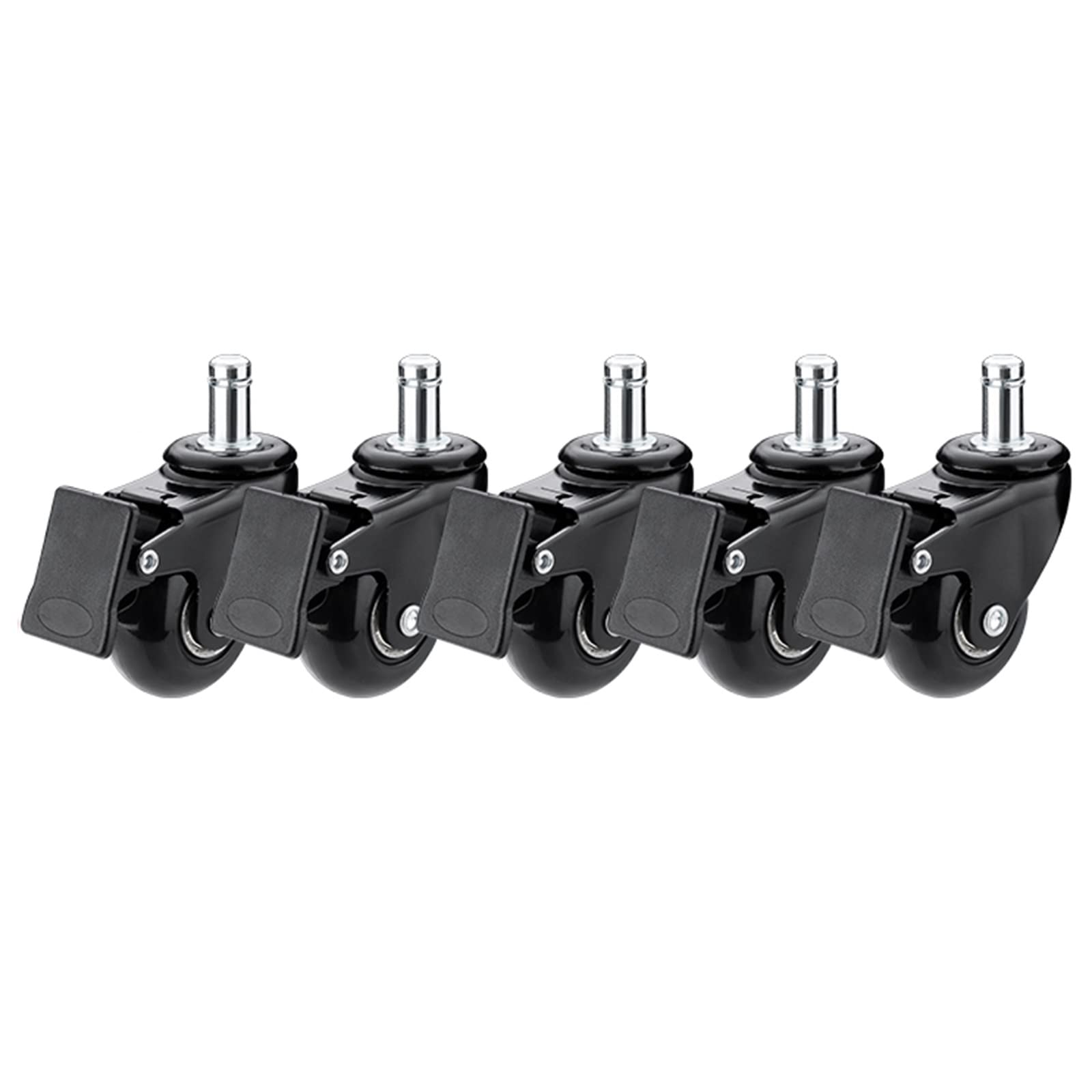Zguouzantye Braked 5Pcs Replacement Rubber Casters For Office Chairs