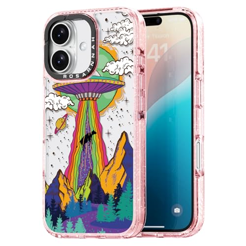 Coque pour iPhone 16 mignonne au quotidien avec sa protection 2 m rose pailleté