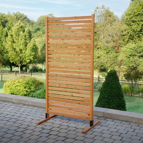 6.1ft H x 3ft W (1 Panel) Freestanding or Surface Mounted Enclo Privacy Screen, Wood Fence Screen, Outdoor or Indoor Decorative Privacy Panel, Great for Balcony, Patio, Deck, AZ18030
