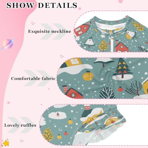 So Much House Winter Girls Long Sleeve Swimsuits One Piece Zipper Bathing Suit UPF 50+ Rashguard Swimwear4