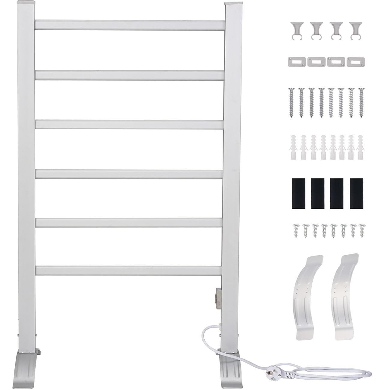 ideoon Elektrischer Handtuchtrockner 105 Watt, zum Aufstellen und Aufhängen - freistehend & wandmontierbar - Schnelle Trocknung & warme Handtücher