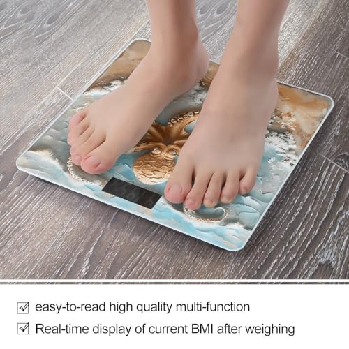Báscula digital de baño con diseño de playa miniatura 5
