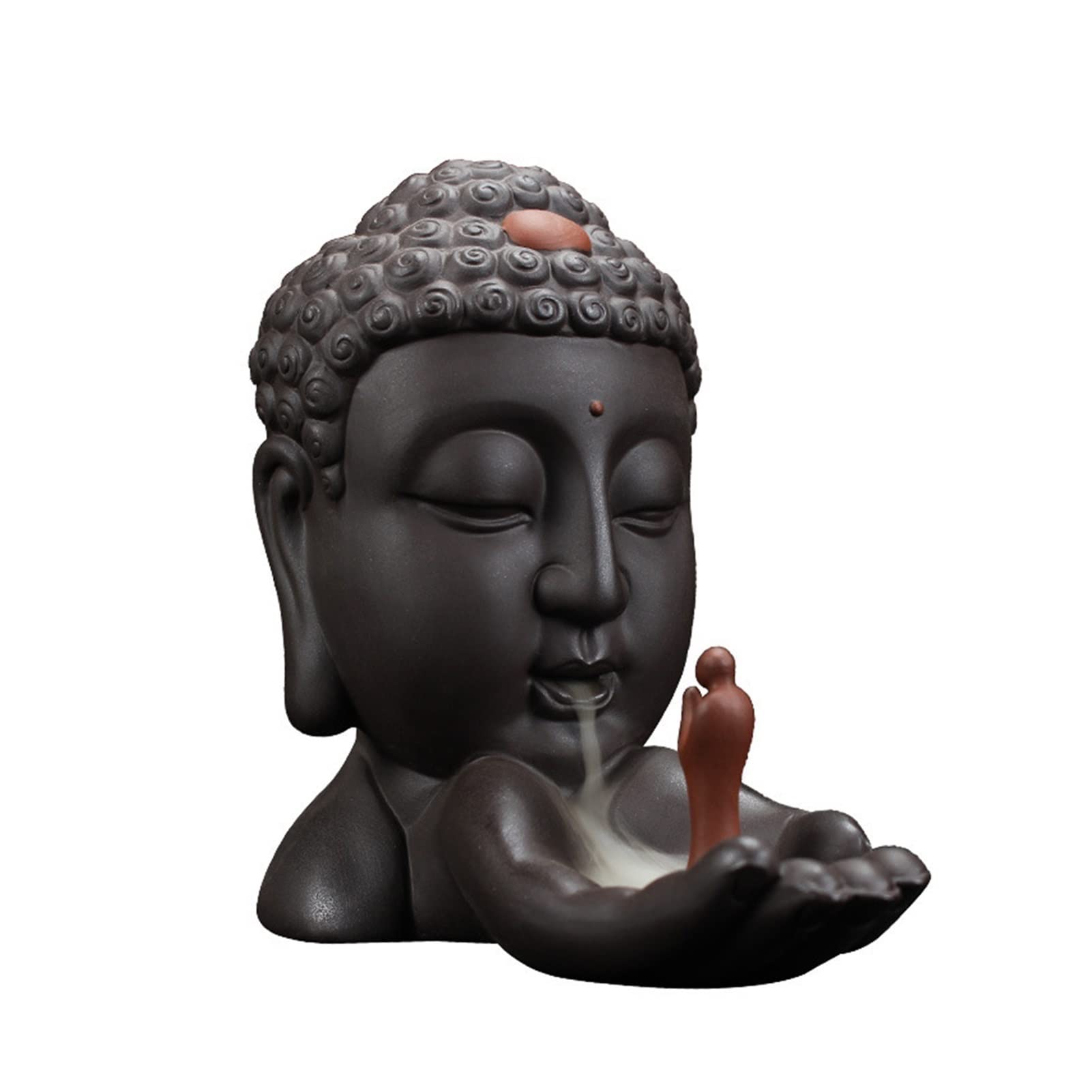 Porte-encens tête de Bouddha et brûleur de cône à reflux pour décoration de table