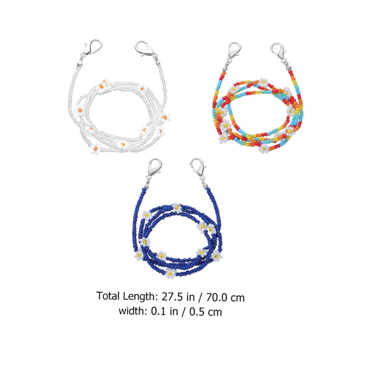 GALPADA Gänseblümchen-maskenkette Floret Brillenbänder Stylische Umhängebänder Brillenband Brillen Anti-verlorene Ketten Halsketten-lanyard Trendige Sonnenbrillen Für Damen