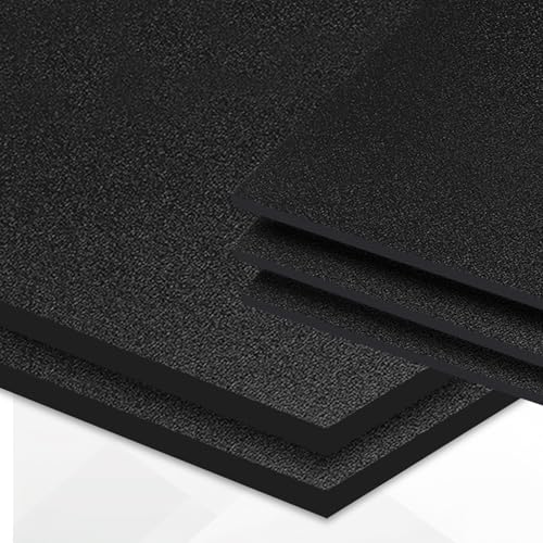 CYEER 4er Pack ABS Kunststoffplatten Schwarz (20x30 cm), 5mm Starke Plastikplatten für Modellbau, DIY Handwerk, KFZ-Verkleidungen & Gehäusebau, Leicht Thermoformbar & Schlagfest