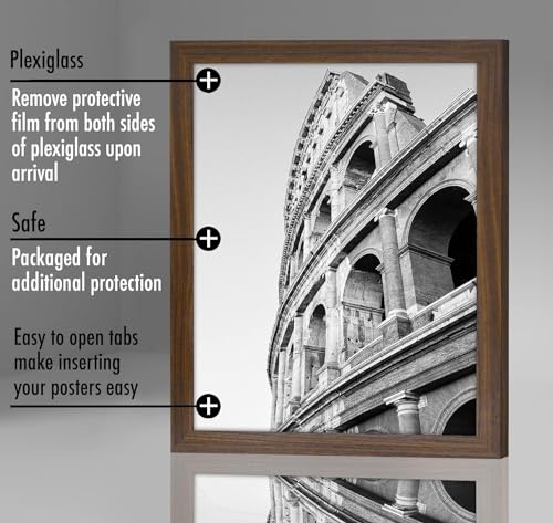 Americanflat 20x24 Picture Frame with Polished Plexiglass - Wide Picture Frames Made of Engineered Wood for Vertical or Horizontal Wall Display - Epic Collection - Mahogany