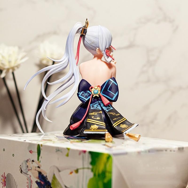 Miniatura 3 de XAGVHIM Figura de tapón de fideos Genshin Impact Kamisato Ayaka Girl Estatua Figura de acción Colección de personaje de animación con caja al por