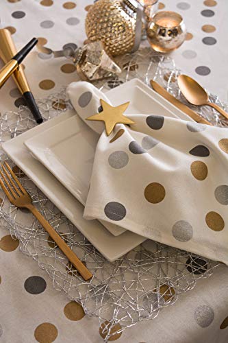 Dii Christmas Thanksgiving Holiday Tabletop Décor Collection Decorative Napkin Ring Holder Set, 2.5" Diameter, Gold Stars, 6 Piece #TOP2