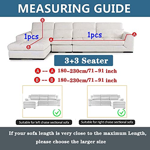 Stretch Sofa Slipcover L Shape Sofa Covers For Sectional Sofa Set,Couch Covers Chaise Lounge Covers For Dogs Pets Kids,Furniture Protector Covers For 3 Cushion Couch For Living Room(Black,3+3 Seat) #TOP1