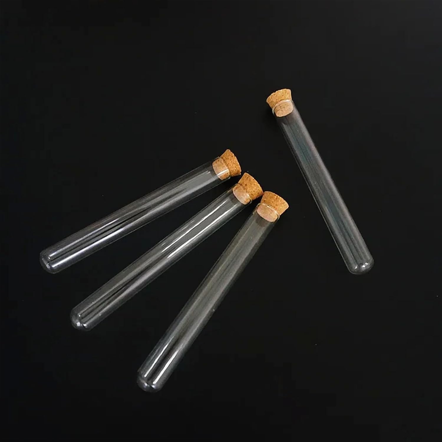 24pcs/lot 12x100mm U-Shaped Bottom Clear Glass Test Tubes with Cork Stopper for Kinds of Labs/Schools Glassware