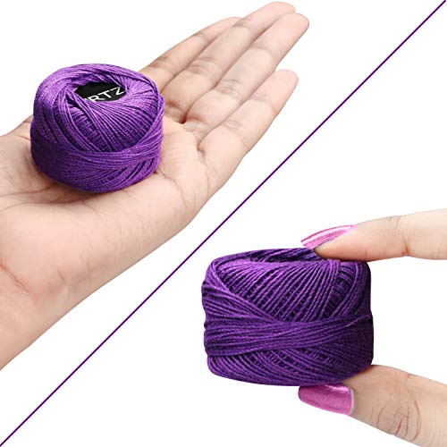 Kurtzy Colourful Crochet Yarn (42 Balls) - 2 Crochet Hooks Included (1Mm & 2Mm) - Each Thread Ball Weighs (10G/0.35Oz) - Total Of 2520M/2755 Yards Of Coloured Cotton Yarn #TOP2