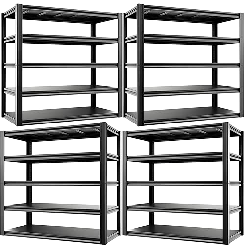 Darubtes Heavy Duty Steel Storage Rack System Black Industrial Shelving Unit Garage Organization 5-Tier 83
