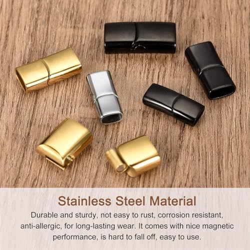 uxcell 6Pcs 12mmx6mm Flat Leather Clasps, Jewelry Bracelet Clasps Flat Closure End Caps for Jewelry Bracelet Craft Making Supplies DIY, Silver by uxcell - Used condition - Image 5