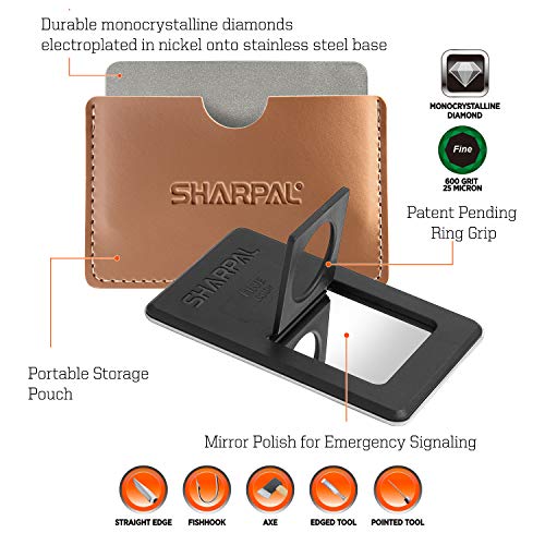Sharpal 114N Credit Card Size Diamond Sharpening Stone, Pocket Diamond Knife And Tool Sharpener (Fine 600 Grit) #TOP1