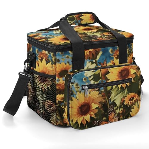 Sac isotherme de plage imprimé tournesols pour vos pique-niques d'été