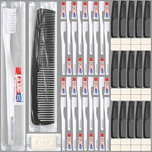 50 Sets Toiletry Kit Bulk Basic Toiletry Kits Homeless Care Package Supplies Include 50 Toothbrush 50 Toothpaste 50 Combs 50 Soap Personal Hygiene Kit for Men, Women, Travel, Charity, Business