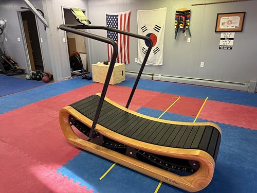 Image of SB Fitness Equipment Curved Treadmill, Cherry Wood, Self-Generated, No Maximum Speed, High-Intensity Interval Training, Premium Steel Frame, CT850 SprintMaxx