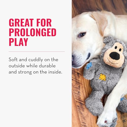 KONG Wild Knots Bear - Hundespielzeug aus Geknotetem Seil - Minimale Füllung - Für Kleine/Mittelgroße Hunde - Bär