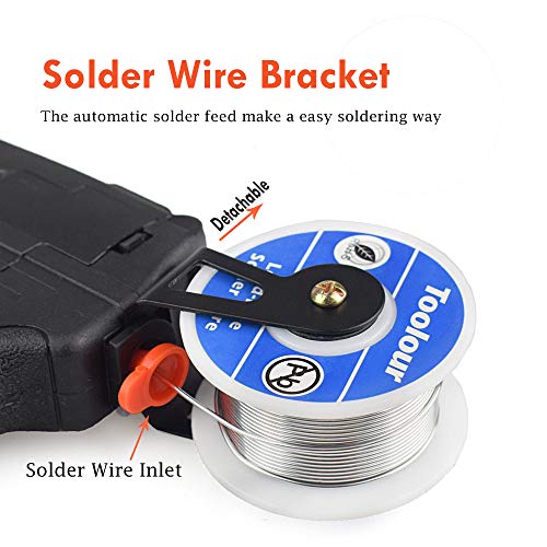Toolour Automatic Soldering Gun Kit 5 in 1 60W Auto Solder Feed Welding Tool with Detachable Solder Wire Bracket and On/Off Switch Solder Wire Desoldering Pump 2 Anti-Static Tweezers by Toolour - Image 4