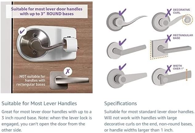 Little Chicks Bebek Güvenlik Kolu Kapı Kolu Kilidi - Sağlam ve Güçlü Tutuş - Yapışmaz - 7,62 cm Çaplı Kapı Kolları için Uygun - 3'lü Paket - Model CK028 - Görsel 6