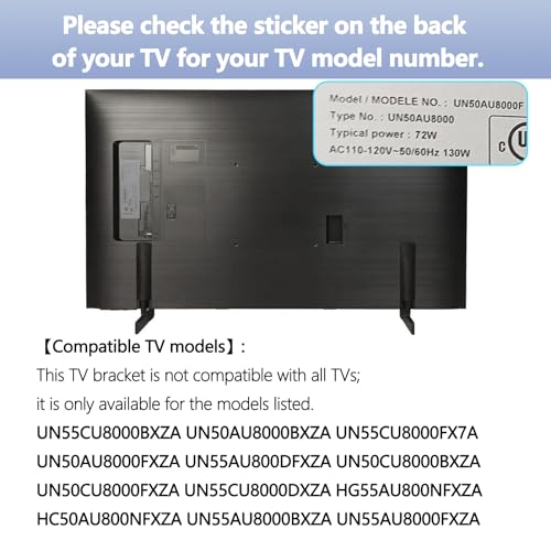 BN63-19338B Base Stand Compatible with Samsung TV Legs for UN55AU8000FXZA UN50AU8000FXZA UN50CU8000FXZA UN55CU8000FXZA OEM Legs Replacement Screws Not Required by Tjyuze - Image 2