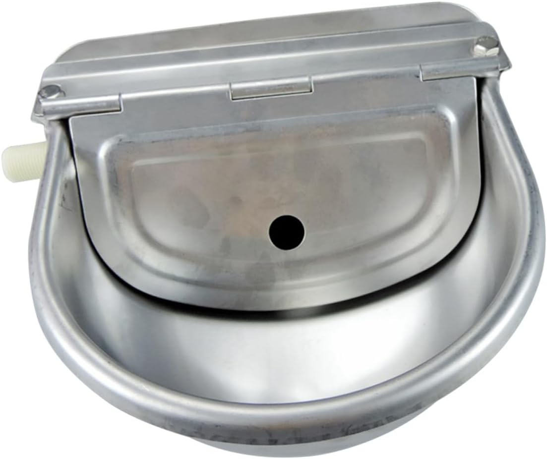BESPORTBLE Automatic Stainless Steel Water Bowl for Cattle Horse Goat Sheep Durable Farm Grade Waterer with Stable Water Level for Livestock Care