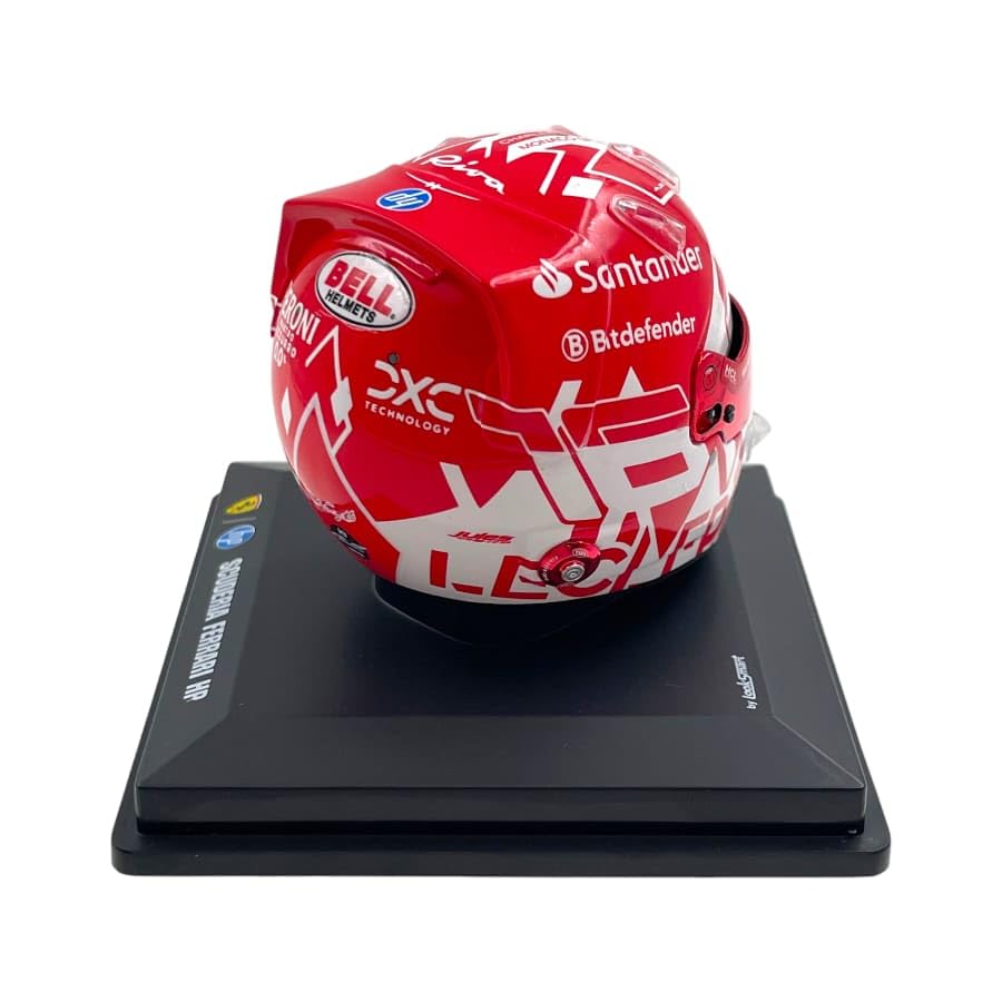 Scuderia F1 Team Offizielles LookSmart Spark Modell Charles Leclerc 2024 Special Edition Gewinner Monaco 1/5 Scale Mini Helm Rot Weiß