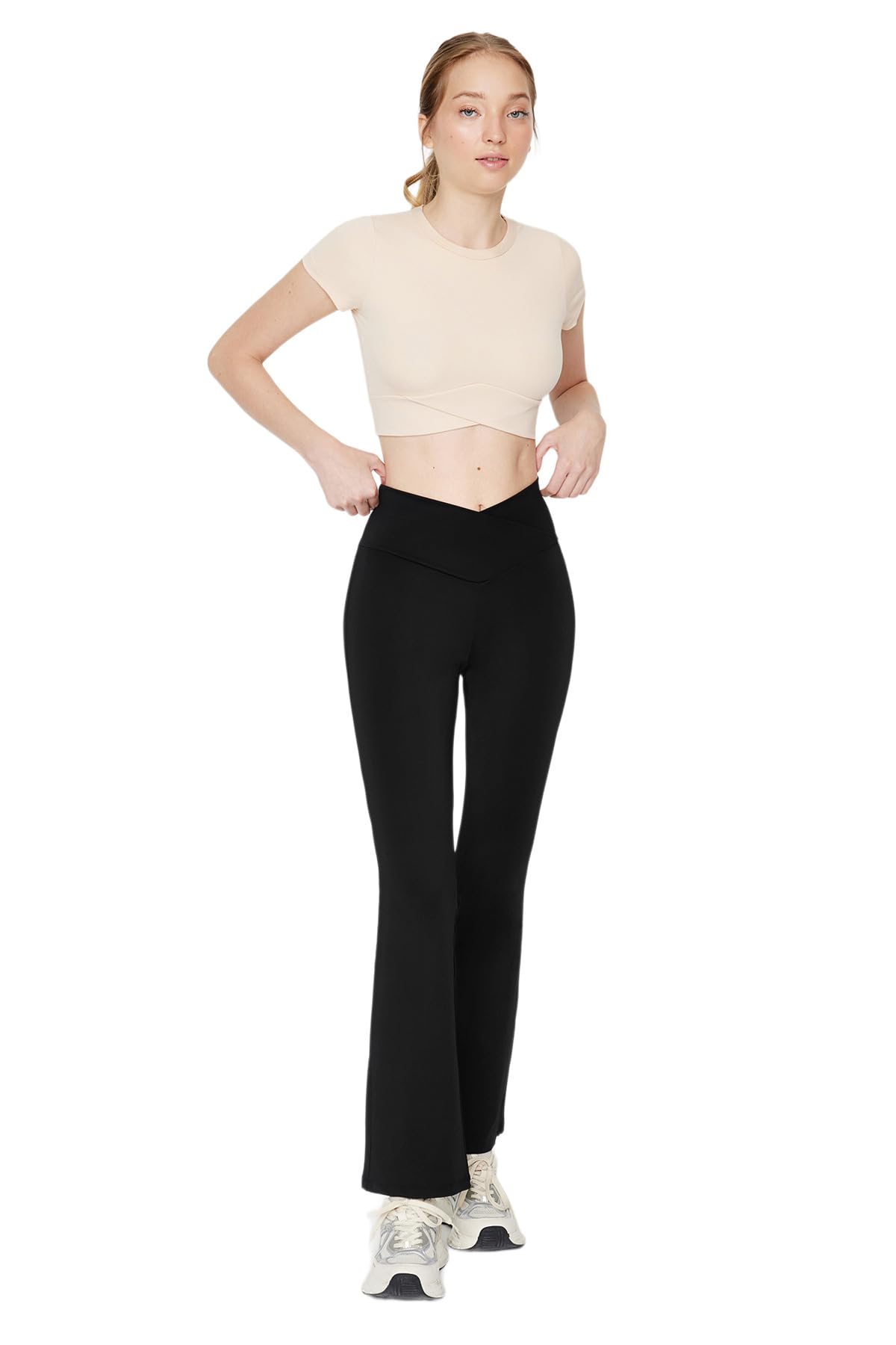 Leggings deportivos mujer pierna recta pantalones fitness cintura alta mallas elásticas 8