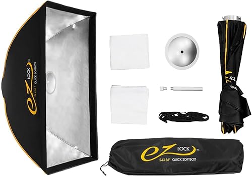 Glow EZ Lock - Kit de iluminación rectangular de 24 x 36 pulgadas con tira rápida con difusores externos, internos, disco deflector y rejilla de