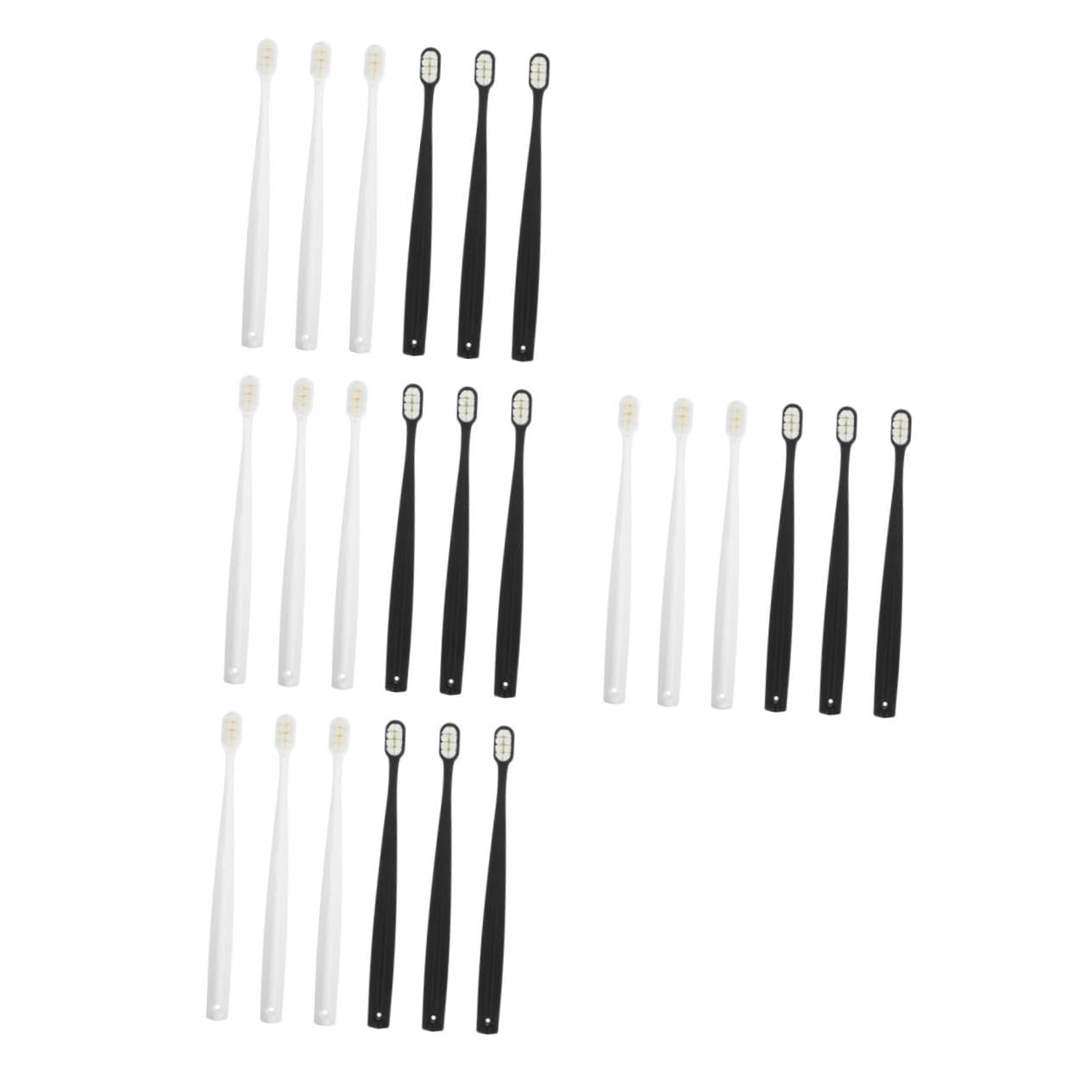 4 Ensembles Dents Souple Ensemble Voyage Pour Nettoyage Doux Dents Enceintes Noires Blanches 6 Pièces * 4