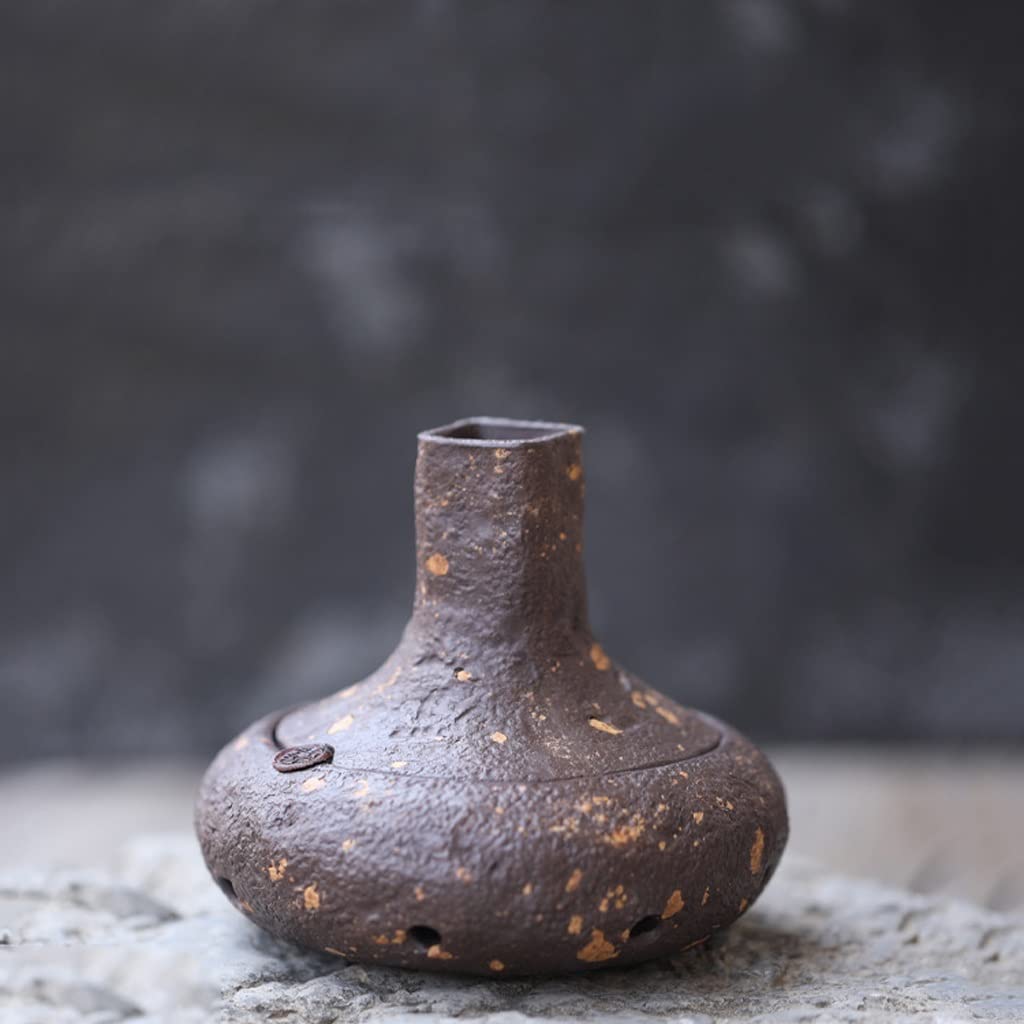 Quemador de Incienso de Reflujo Horno de incienso creativo antiguo, horno de Buda, horno de incienso de arcilla púrpura, horno de incienso de cerámica, horno de madera de agar Cascada de Incienso de A