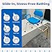 Platinum Health Carousel Sliding Shower Chair Tub Transfer Bench with Swivel Seat, Premium Padded, Pivoting Arms, Adjustable Space Saving Design for Tubs, Inside Shower, for Handicap & Seniors, Blue