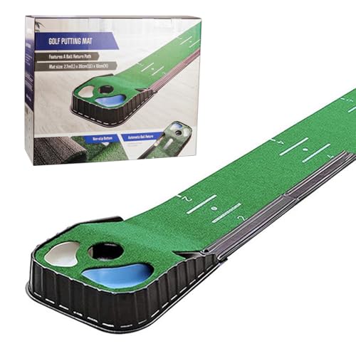 Golf Putting Mat Set 270cm x 39cm + Return Path in Gift Box Indoor Outdoor
