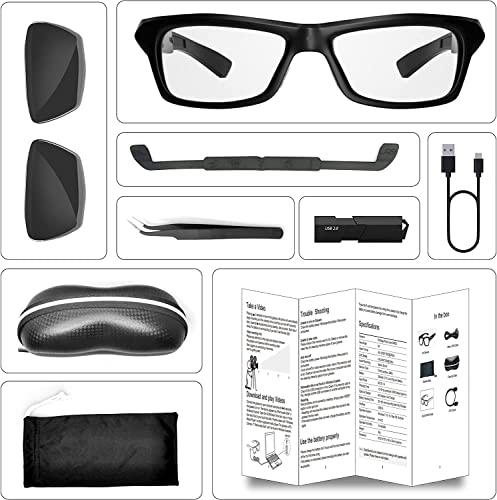 Camera Glasses 4K Spy Glasses With Audio And Video Recording,Video Glasses For Outdoor Or Indoor, No Bluetooth And Wifi #TOP6