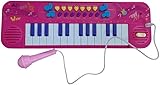 Teclado Musical Infantil Eletrônico com Microfone – 25 Teclas, Gravação, Replay, Ritmos e Sons de Bateria – Brinquedo Educativo Rosa - Apartir De 3 anos
